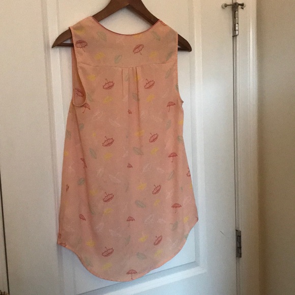 ModCloth Peach Umbrella Print Tank - Picture 5 of 7